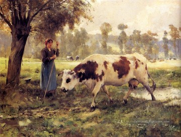  rurale Tableaux - Vaches au pâturage Vie rurale réalisme Julien Dupre